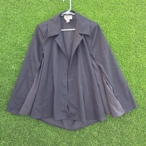 Emily McCarthy Black Capelet Cape Style Jacket Blazer Womens Med Statement Chic